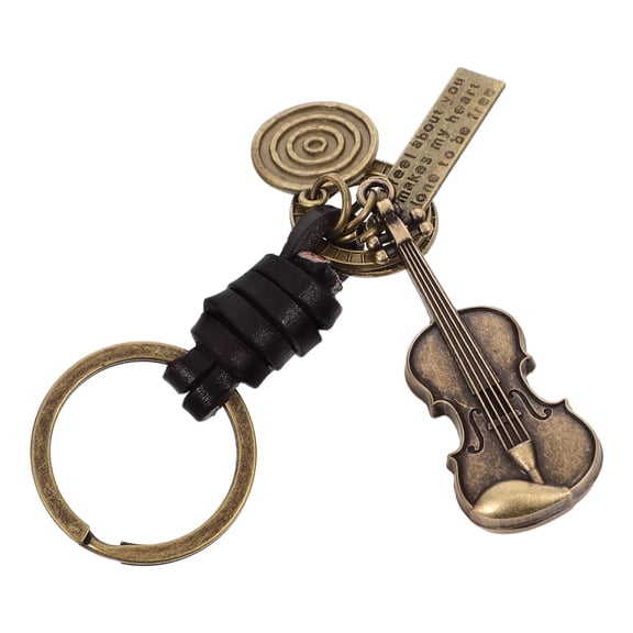 OUNONA Retro Violin Keychain for Music , PU Backpack Charm, Ideal Gift for Musicians and Fans, 1 Piece
