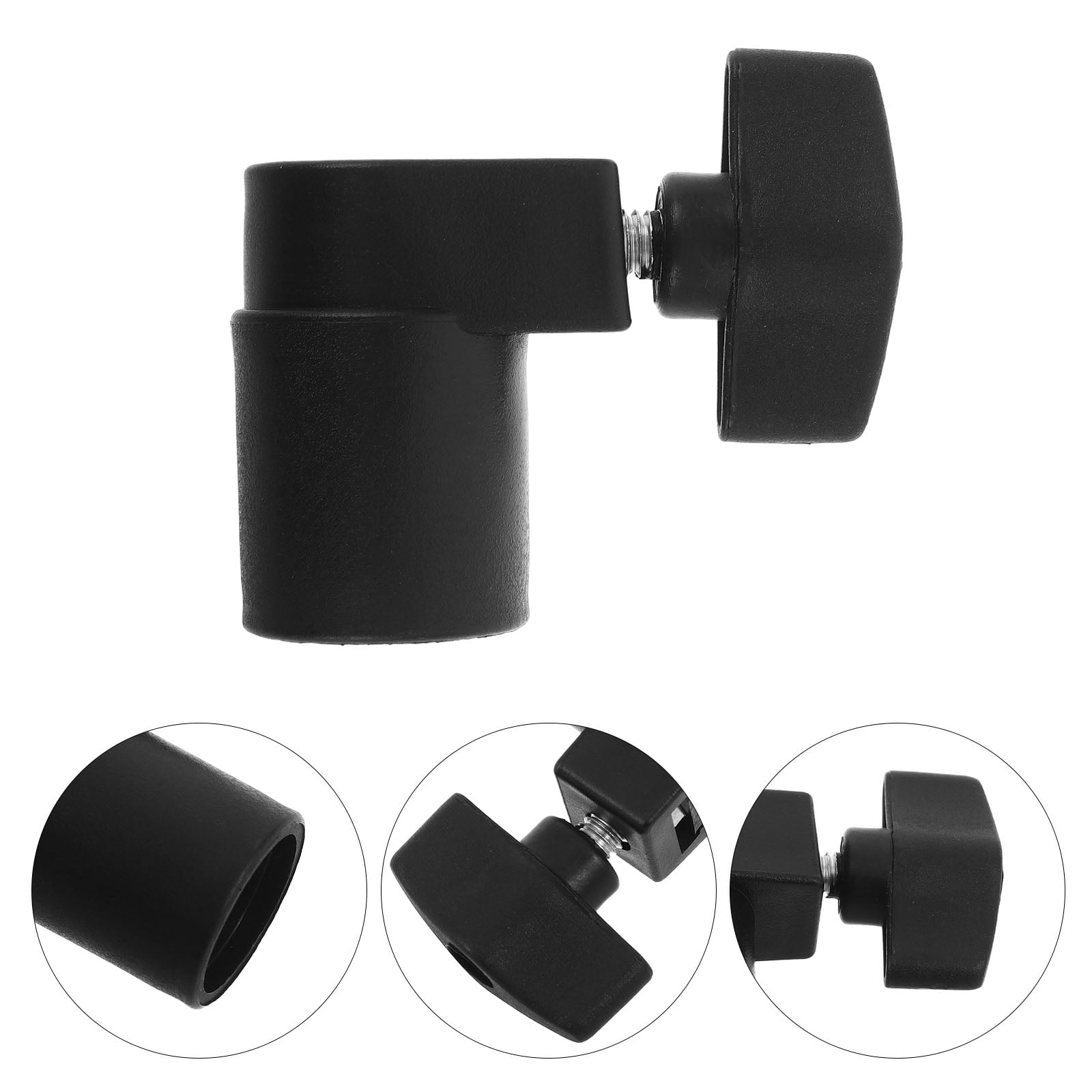 OUNONA Black Plastic Music Stand Clamp with Adjustable Tightening Knob for Universal Compatibility with Sheet Music Stands