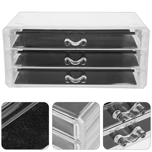 TABLETREANDS Nail Container Acrylic Clear For Nail Art Accessories Home Use 1Set 9.4X5.9X4.2In