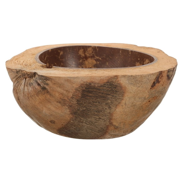 OUNONA Natural Coconuts Shell Bowl for Home Use Brown Multipurpose Food Serving Bowl Lightweight Easy inch Diameter