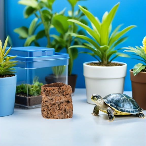 OUNONA Natural Cork Bark Hide for Reptiles Ideal for Terrariums and Amphibian Habitat Decoration