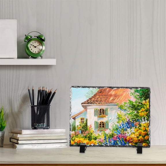 OUNONA White Limestone Sublimation Slate Picture Frame for DIY Decor