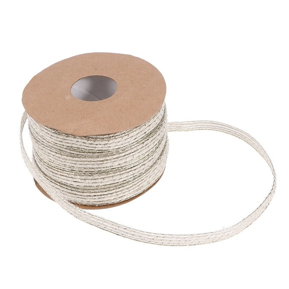 OUNONA Natural White Jute Ribbon Webbing Twine for Home Decor and Craft Projects