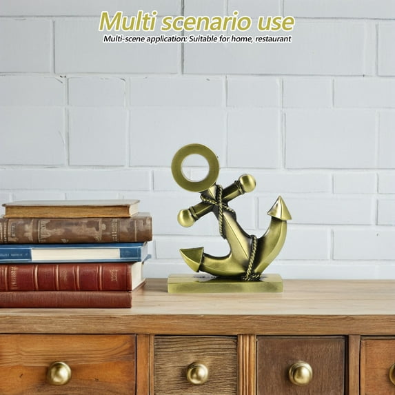 OUNONA Nautical Anchor Figurine Mediterranean Vintage Boat Anchor Statue Antique Anchor Model for Household and Desktop Decoration Alloy Anchor Tabletop Ornament