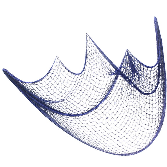OUNONA Mediterranean Style Fish Net Wall Hanging Decor with Sky Hemp Rope Nautical Theme 79x39 Inches 1 Piece
