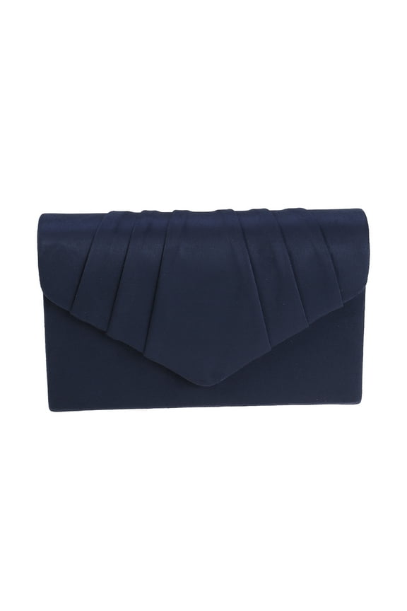 Evening Handbag Navy Fabric Lined Clutch Bag with Snap Closure for Events