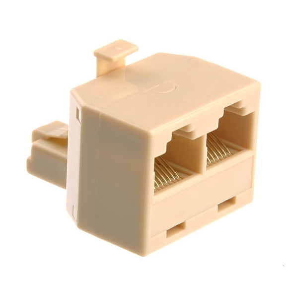 OUNONA Network Cable Adapter RJ45 8-pin 1 Male to 2 Female Hard Plastic DSL Sharing 1Pack