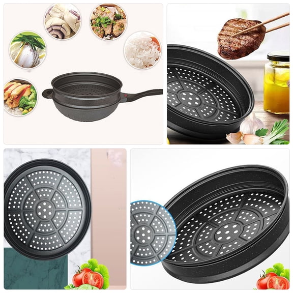 OUNONA Nonstick Steaming Stand for Home Kitchen Black Steamer Rack for Seafood Tamale