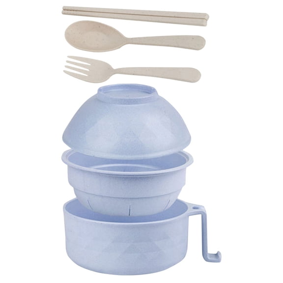 WEAVILUX ramen noodles bowl microwavable Bamboo Fiber Drainable Families Birthday Party 1 Set