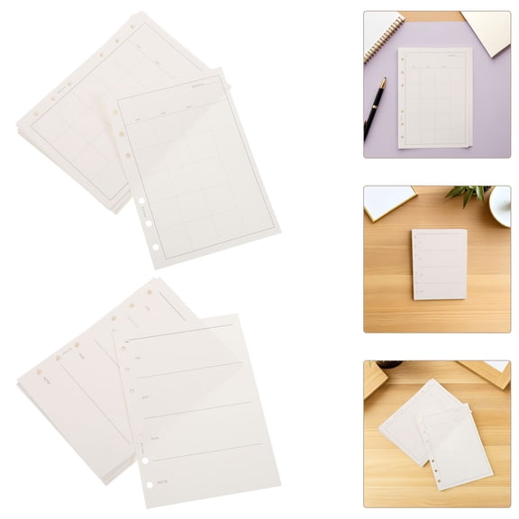 OUNONA Loose Leaf Monthly Planner Inserts White Paper for Refillable Task List Notebook