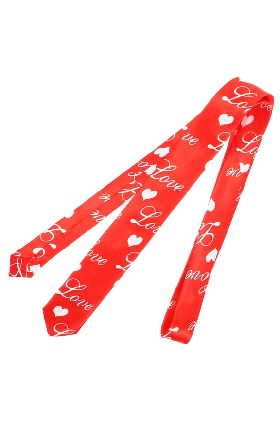 Heart Tie Red Valentines Day Mens Love Necktie for Decoration