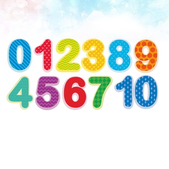 OUNONA Assorted Color Number Wall Sticker Environmental Safe Wall Decals for Room Decor