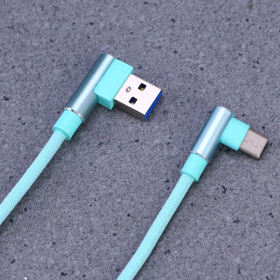 OUNONA Nylon Braided USB Type C Cable Green for Efficient Syncing and Fast Charging with Wide Device Compatibility