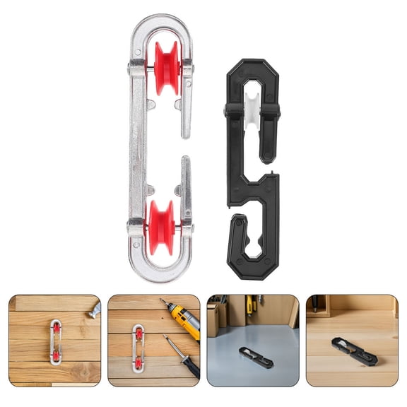 OUNONA 2Pcs Aluminum Clothesline Spreader Pulley with Nylon Wheel for Outdoor Laundry Accessories