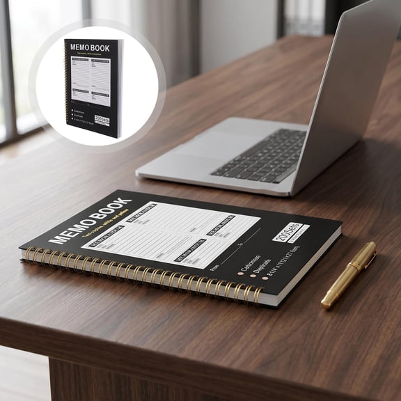 OUNONA Black Carbonless Phone Message Book for Office Communication