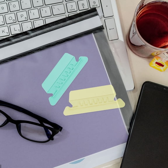 OUNONA Office Hanging File Folder Tabs 20pcs 3inch Yellow Green Plastic Index Tabs for Document Organization