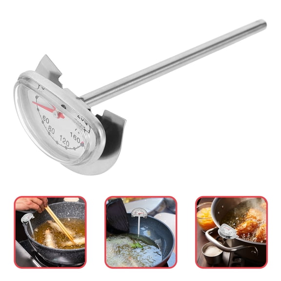 OUNONA Oil Thermometer for Hot Food Stainless Steel Kitchen Thermometer 1Pack