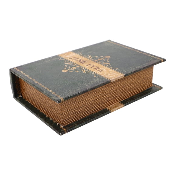 OUNONA Olive Green Decorative Book Storage Box with Secret Safe Compartment for Secure Home Organization
