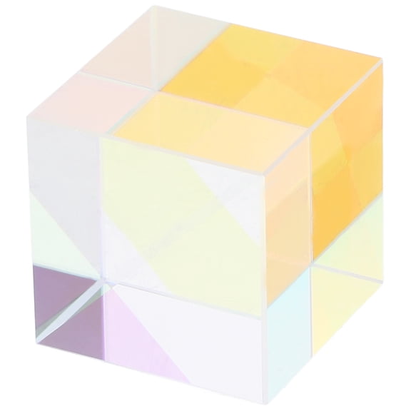 Tineasur Clear Glass Cube Prism for Light Refraction, Elegant Home Decoration, Versatile Optical Crystal Display