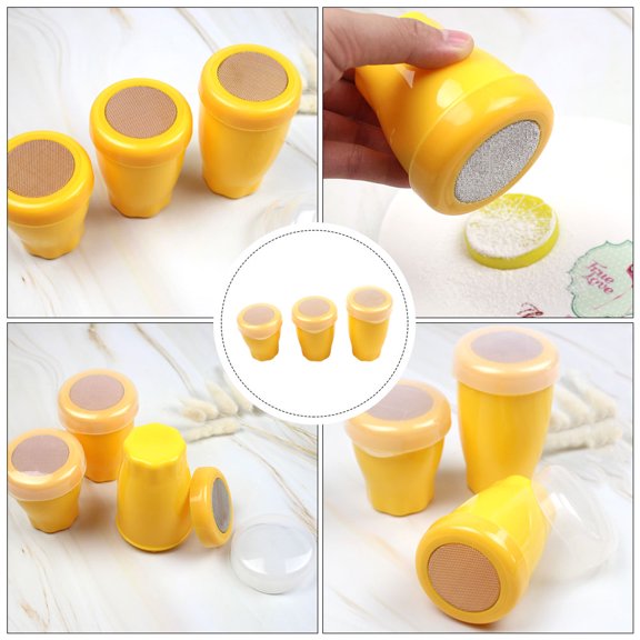 OUNONA Orange Powder Storage Bottles with Cover for Kitchen Use Made of PP Material 3pcs