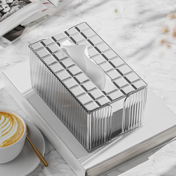 OUNONA  Organiser Dispenser Transparent Desktop Paper Bin
