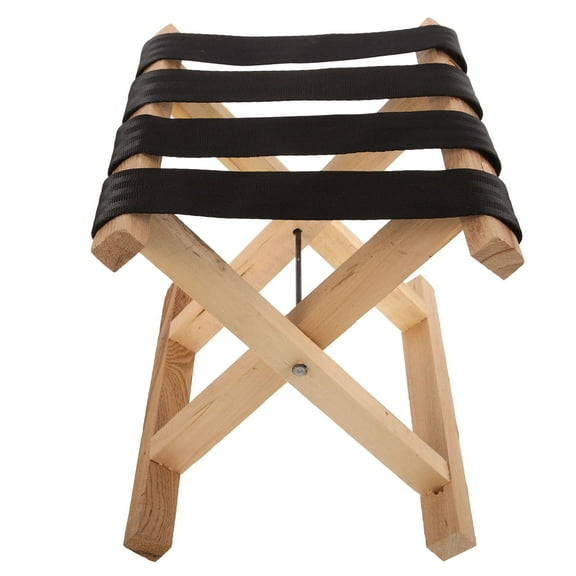 OUNONA Outdoor Foldable Portable Folding Stool Travel 28.00X28.00X23.50CM Black