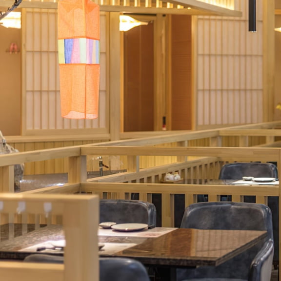 OUNONA Outdoor Korean Hanging Lantern Orange Fabric with Strong Wear and Break Resistance