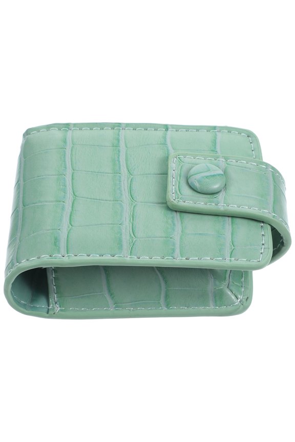 Outdoor Lipstick Storage Container Green with Mirror Stylish and Compact