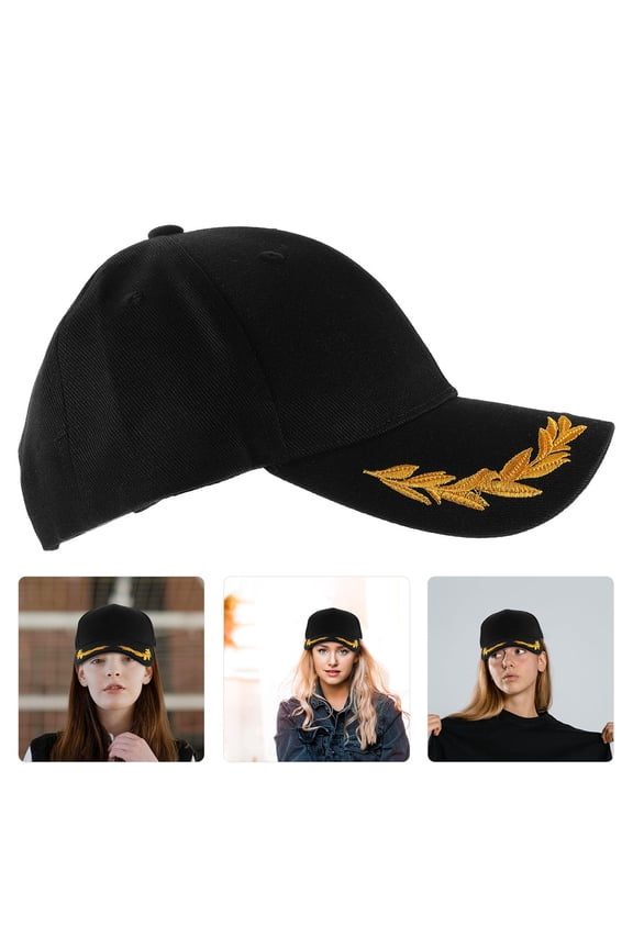 Unisex Black Captain Baseball Hat for Hiking Camping Fishing and Outdoor Use