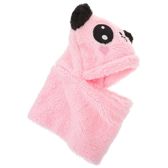 OUNONA Outdoor Winter Hooded Scarf with Cute Animal Ears, Soft Neck Warmer for Cold Weather