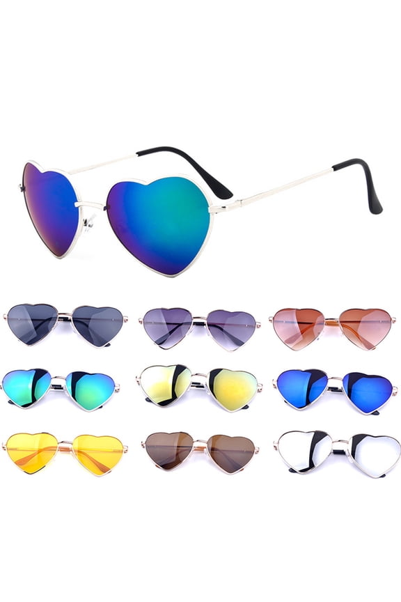 Outside Glasses Vintage Heart Shape Thin Metal Frame Comfortable for Daily Wear
