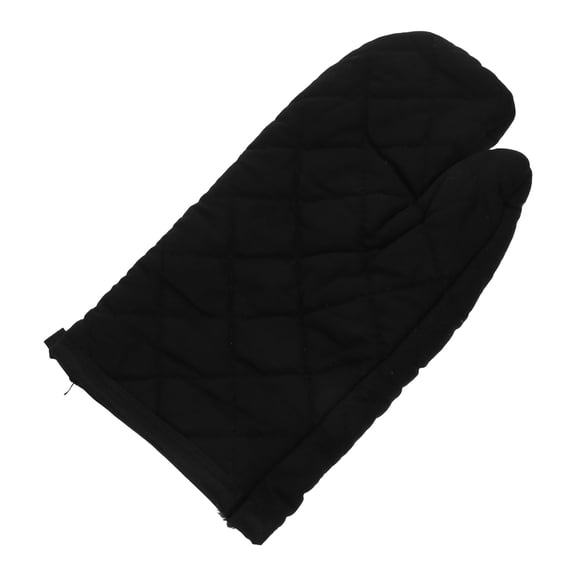 OUNONA Oven Mitts Baking Gloves Cotton Heat Resistant Gloves Cooking Baking Barbecue BBQ Microwave Washable Pot Holders Mittens Black