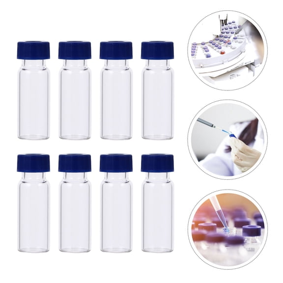 NUOLUX 100Pcs Chromatography Sample Vials Clear Glass Bottles with Precision Screwcaps