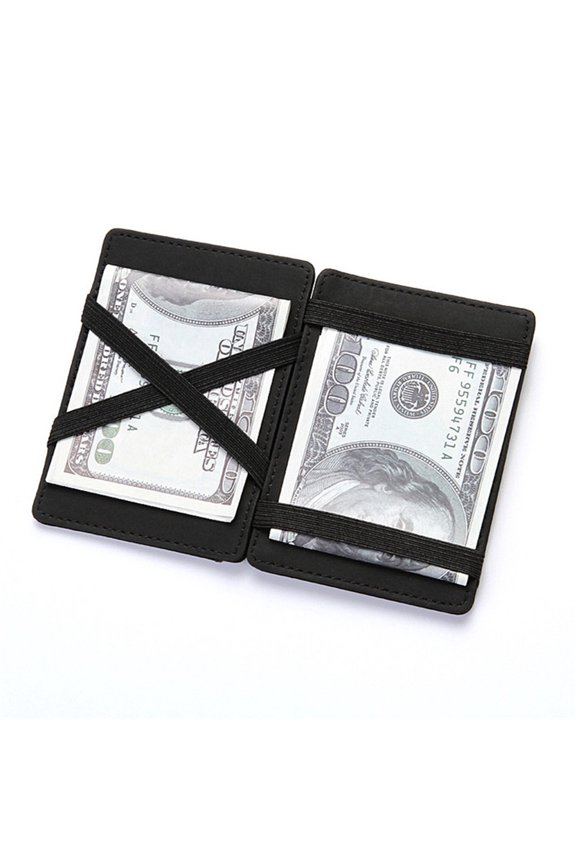 PU Wallet Holder Black Soft Touch Durable Coin Purse for Storage Use