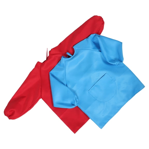 OUNONA Kids Painting and Baking Smocks with Sleeves, Fabric Aprons for Gardening and Crafts, Assorted Colors, and Comfortable