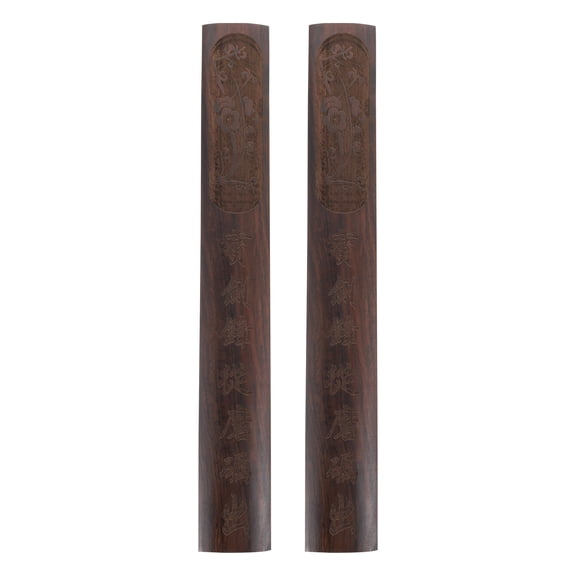 BALAHAPY Brown Wood Paperweight for Chinese Supplies, 1 Pair, 11.8 x 1.8 x 1.0 Inches, Ideal for Practice