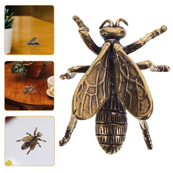 OUNONA Party Brass Bee Ornament Unique Decor Indoor Decor Child 4.4x2.5x1.5cm Golden