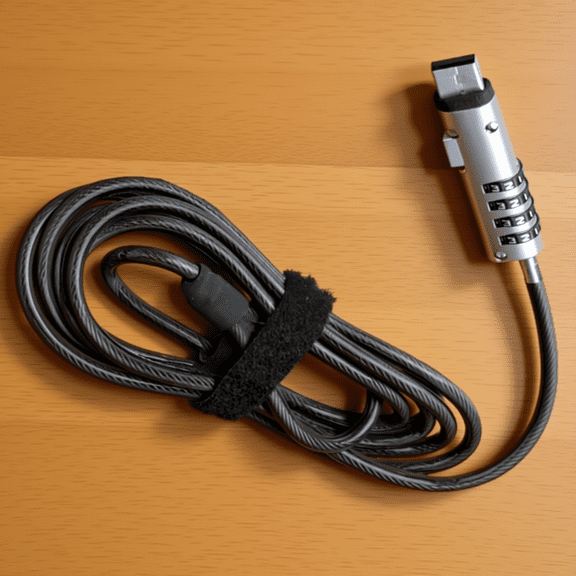 OUNONA Black USB Laptop Lock with 4 Digit Combination and 360 Degree Rotation