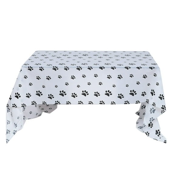 OUNONA Paw Print Table Cloth Rectangle Disposable Tablecloth Creative Design Child
