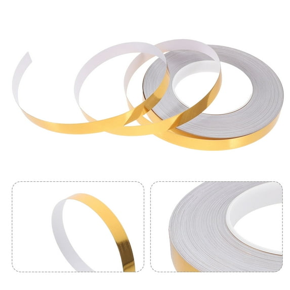 OUNONA Gold Stickers Peel and Stick Wall Tile Decorative Tile Edge Trim 1 Set for Bathroom Wall Mirror Wardrobe Floor Car