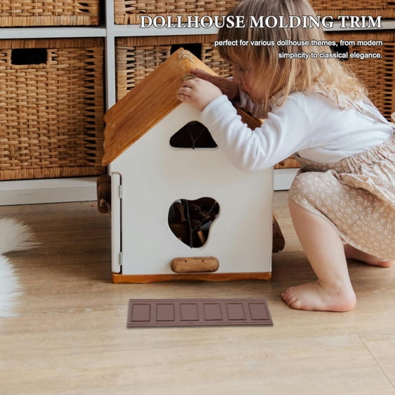 OUNONA Resin Peel and Stick Self Adhesive Molding Trim Coffee for Dollhouse Wall Decor