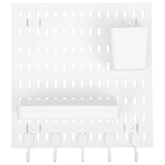 OUNONA Pegboard Wall Organizer Set with Panels, Hooks, Tray, and Storage Box for Efficient Wall Storage and Home Organization