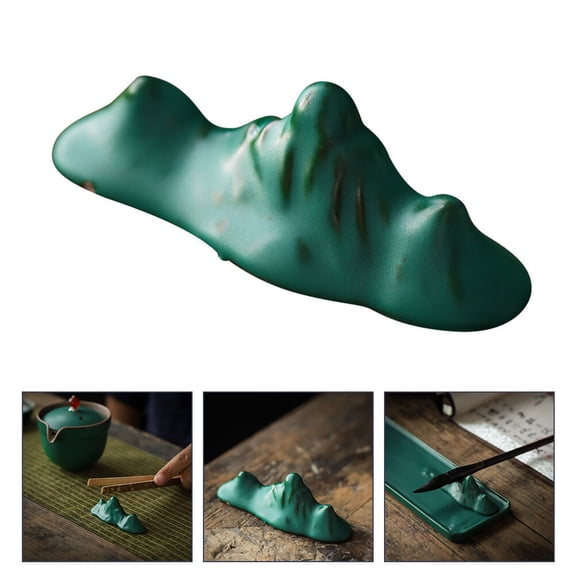 DRAFIDEEP Calligraphy Pen Rack Ceramic Pen Rest Green for Storage 1Pc