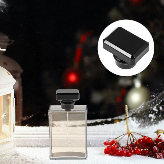 OUNONA Black Square Plastic Perfume Bottle Caps for Fragrance Preservation, Easy to Attach and Secure