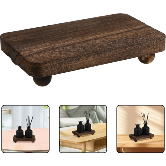 OUNONA Perfume Holder Organizer Counter Organizer Wooden Desk Aromatherapy Bottle Base Toilet Tank Tray Soap Stand Simple Aromatherapy Display