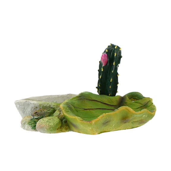 OUNONA Pet Feeding Tray Reptile Tortoise Accessories Terrarium Green