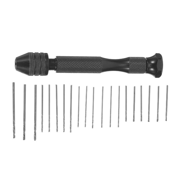 OUNONA Manual Pin Vise Hand Drill Set with Mini Rotary Bits for Woodworking, Jewelry, Walnut Beads, Resin Crafting Tools