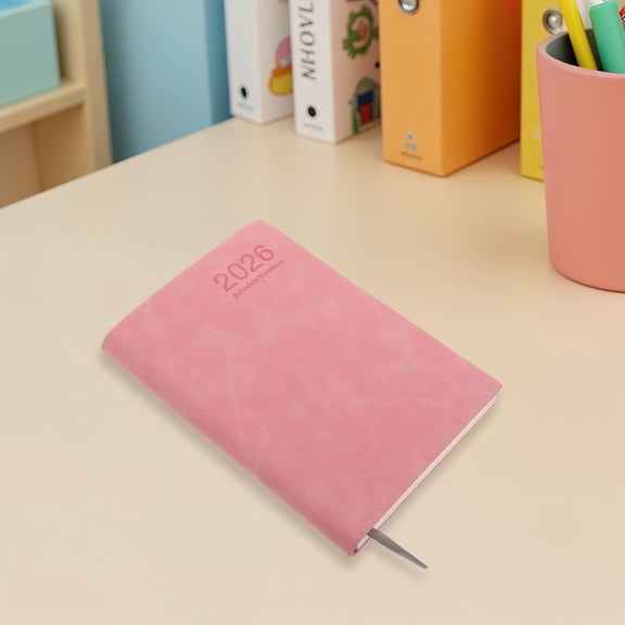 OUNONA Simple Pink Planner Notebook 2026 Daily Task Organizer with Smooth Writing Paper