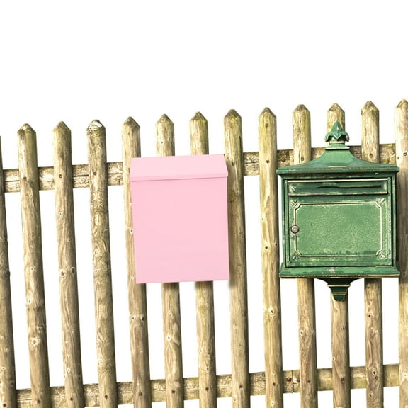 OUNONA Pink Household Letter Box Wall Mounted Drop Box for Envelopes Documents and Magazines Storage