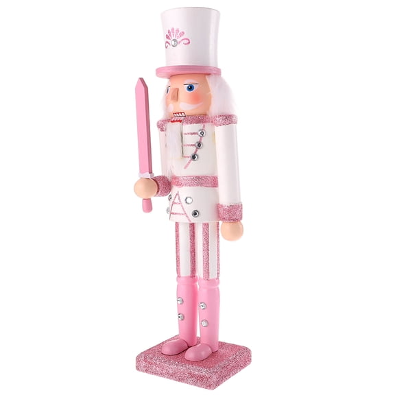 NUOLUX Puppet Nutcracker Ornament Pink Wood 1Pack 11.79X3.14X2.95in